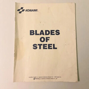 Vintage 1987 Blades  of Steel Konami Instruction Arcade Game Manual